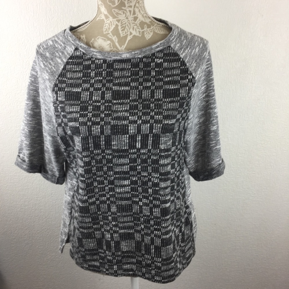 Old Navy Black Gray Short Sleeve Top Small SP